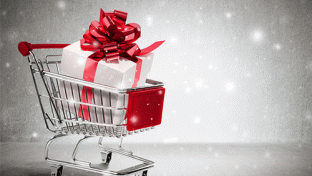 christmas holiday shopping cart