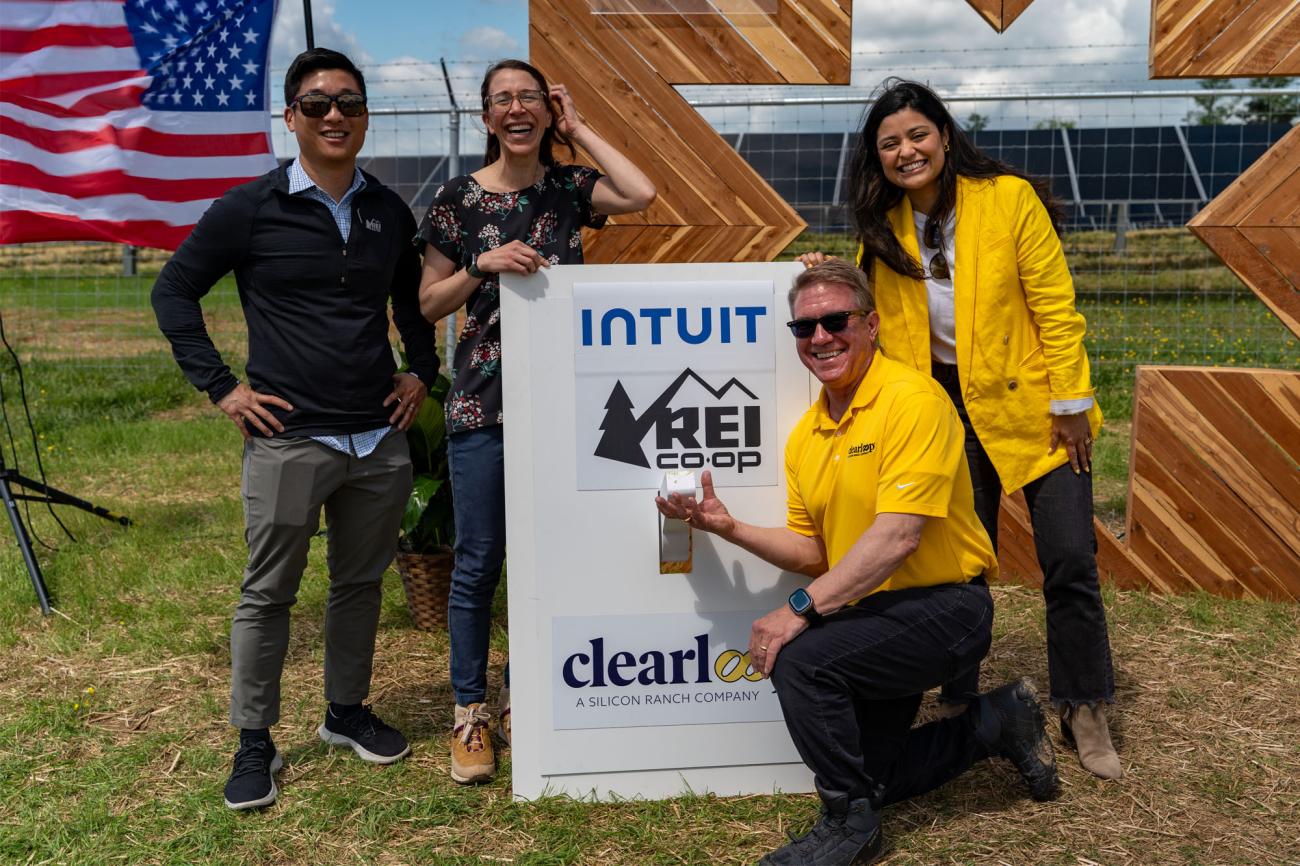 Representatives from REI, Clearloop, and Intuit celebrate the completion of the White Pine Solar Project in White Pine, Tenn. (Photo: Business Wire)