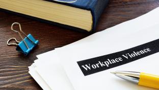 Workplace violence report papers and yellow pen.; Shutterstock ID 1819386968