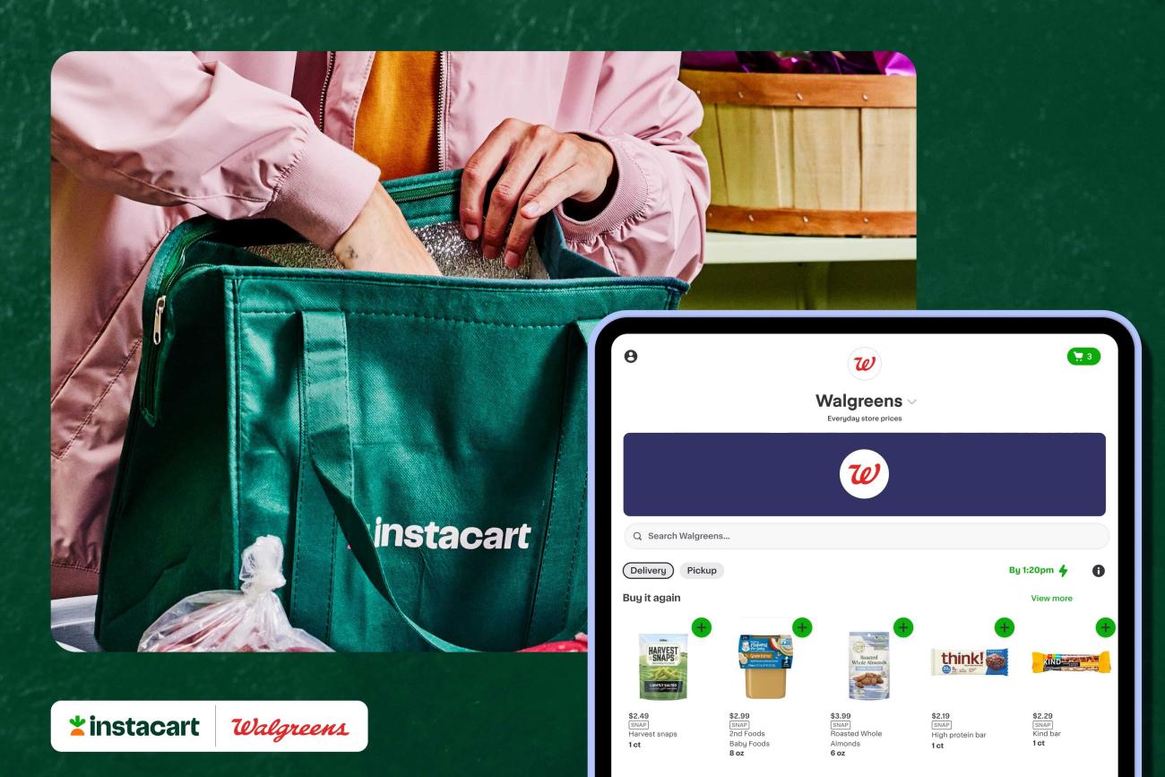 Walgreens and Instacart now accept SNAP/EBT payments. (Graphic: Business Wire)